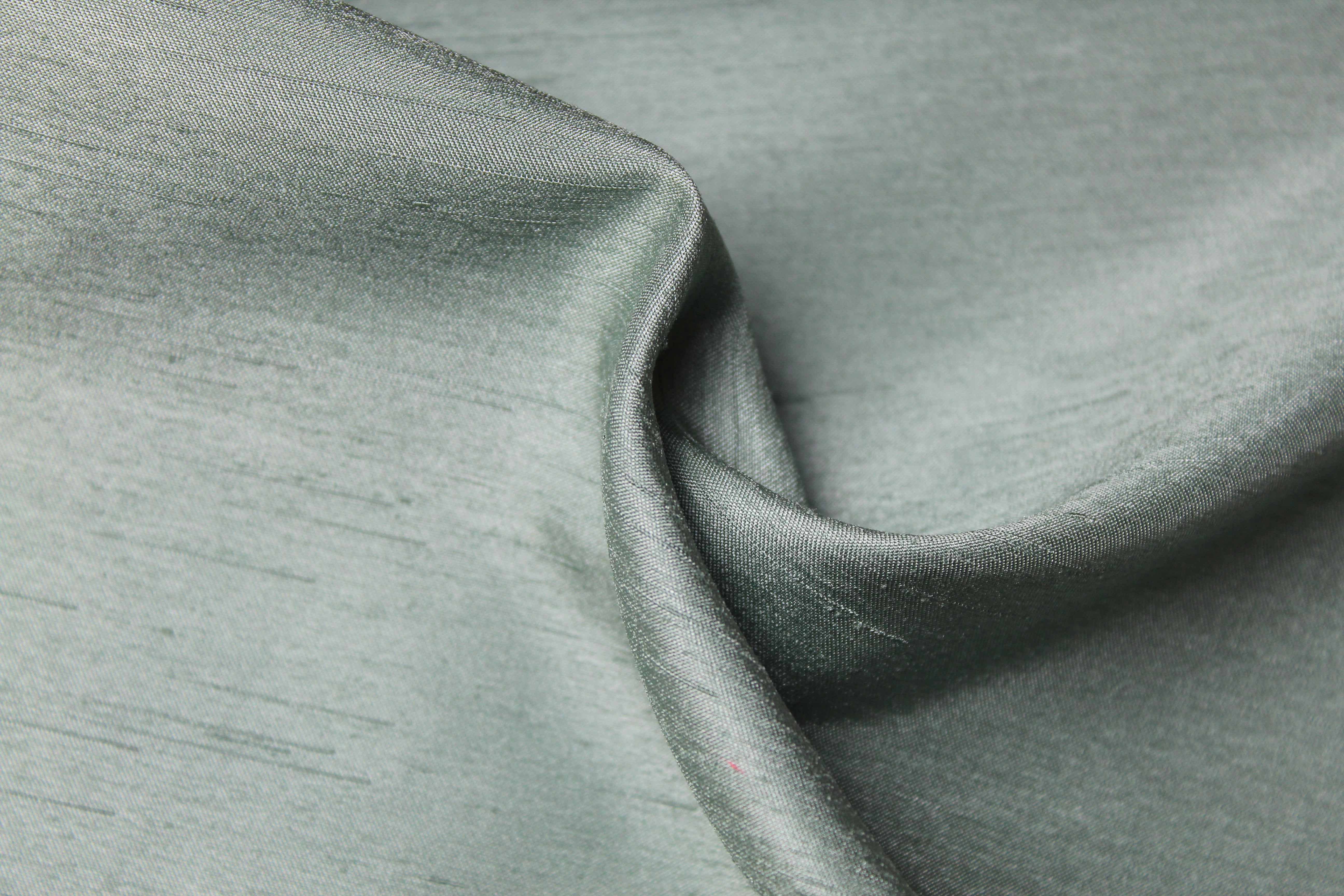 SATIN BACK SHANTUNG - DUSTY GREEN